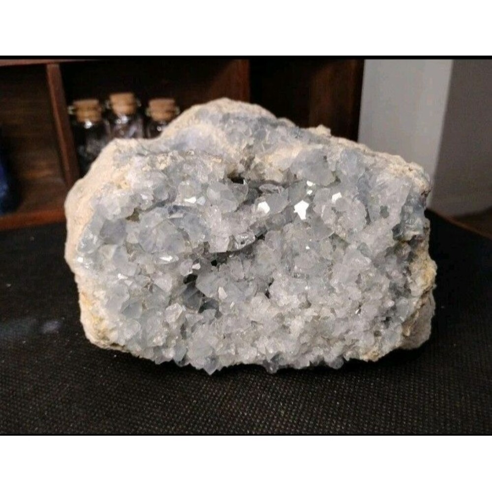 Blue Celestite Quartz Crystal Cluster